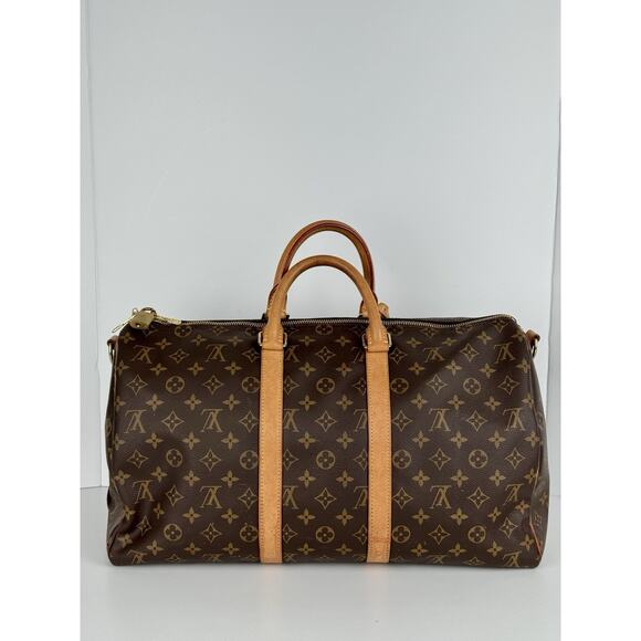 Louis Vuitton Keepall 45 Brown Canvas Duffle Bag - Picture 4 of 16